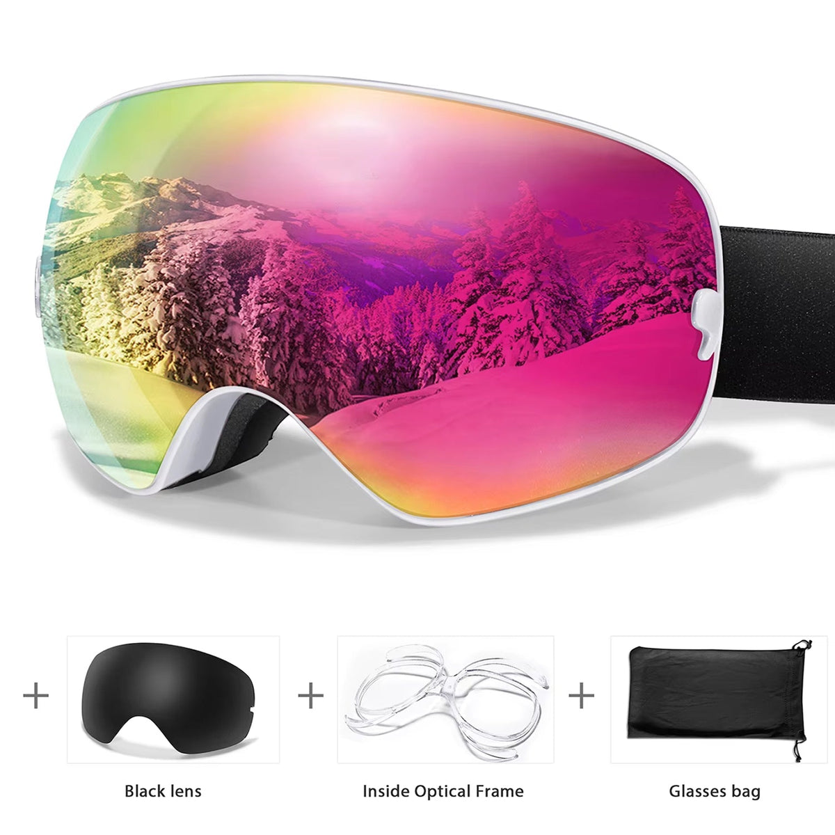 VisoSlax OTG Ski & Snowboard Goggles | Anti-Fog Dual Lens