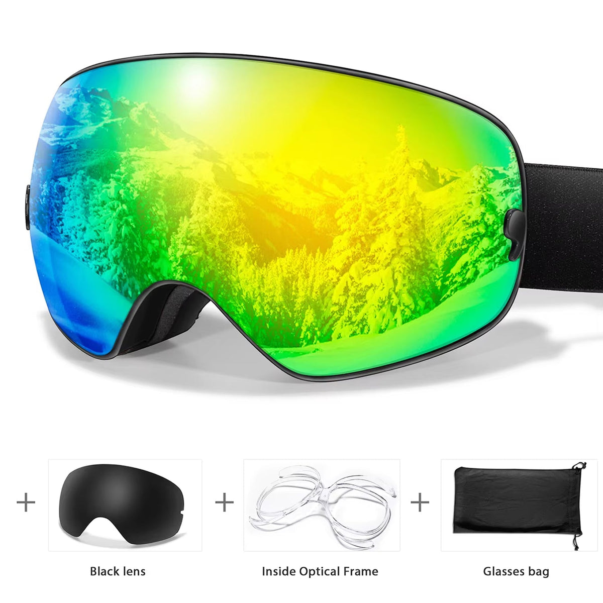 VisoSlax OTG Ski & Snowboard Goggles | Anti-Fog Dual Lens