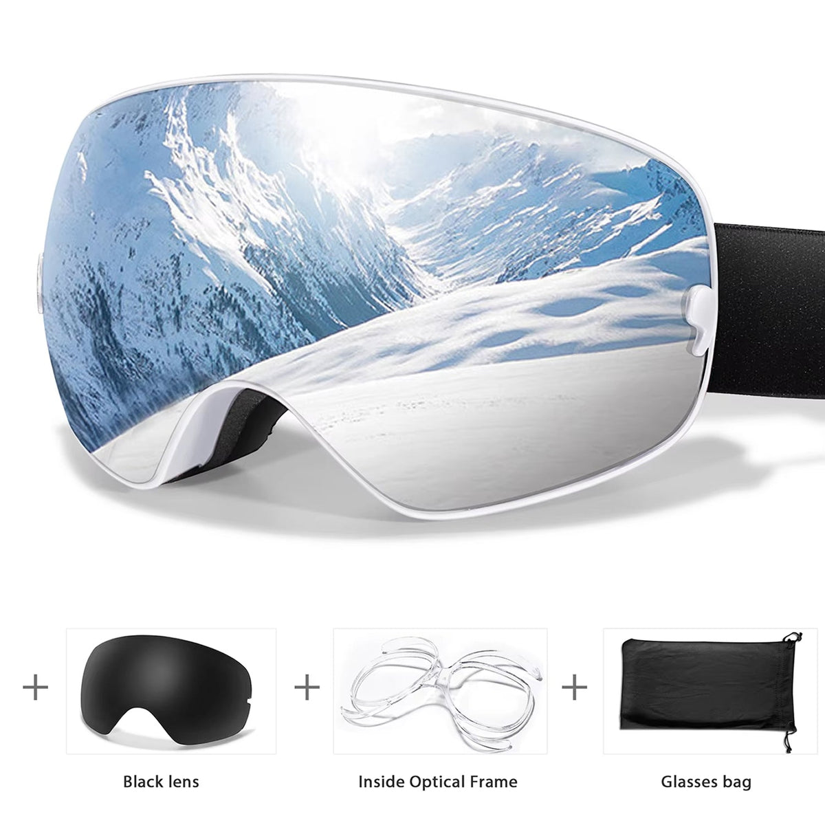 VisoSlax OTG Ski & Snowboard Goggles | Anti-Fog Dual Lens