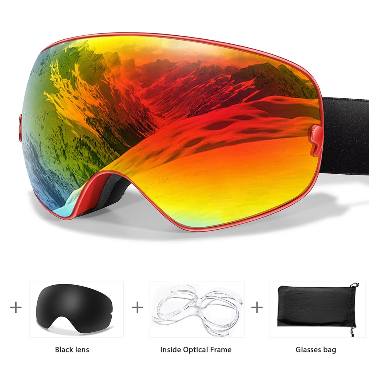 VisoSlax OTG Ski & Snowboard Goggles | Anti-Fog Dual Lens