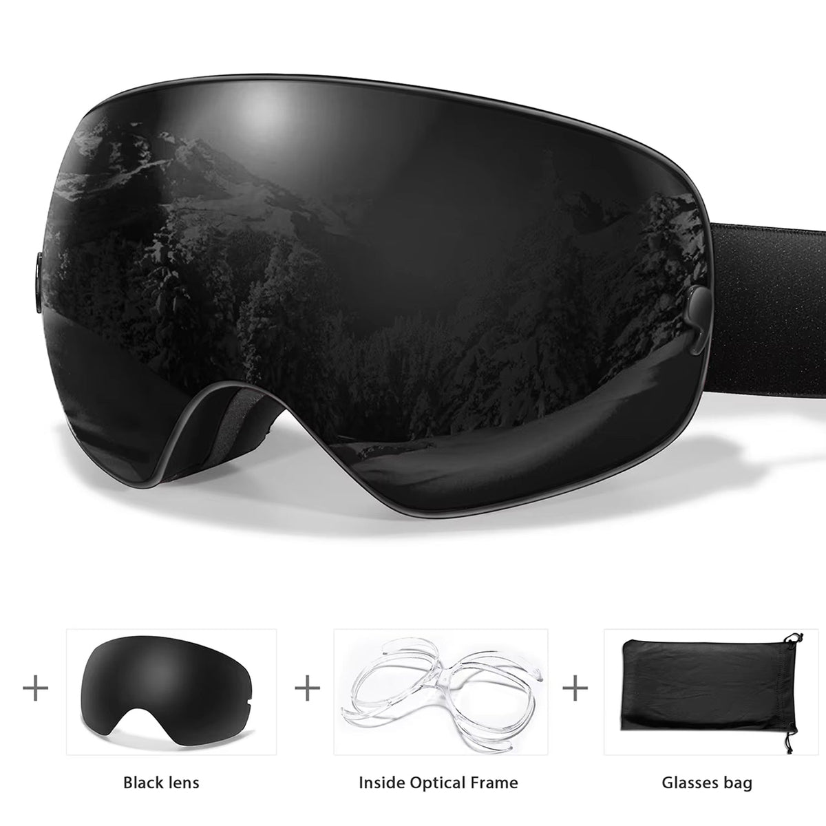 VisoSlax OTG Ski & Snowboard Goggles | Anti-Fog Dual Lens
