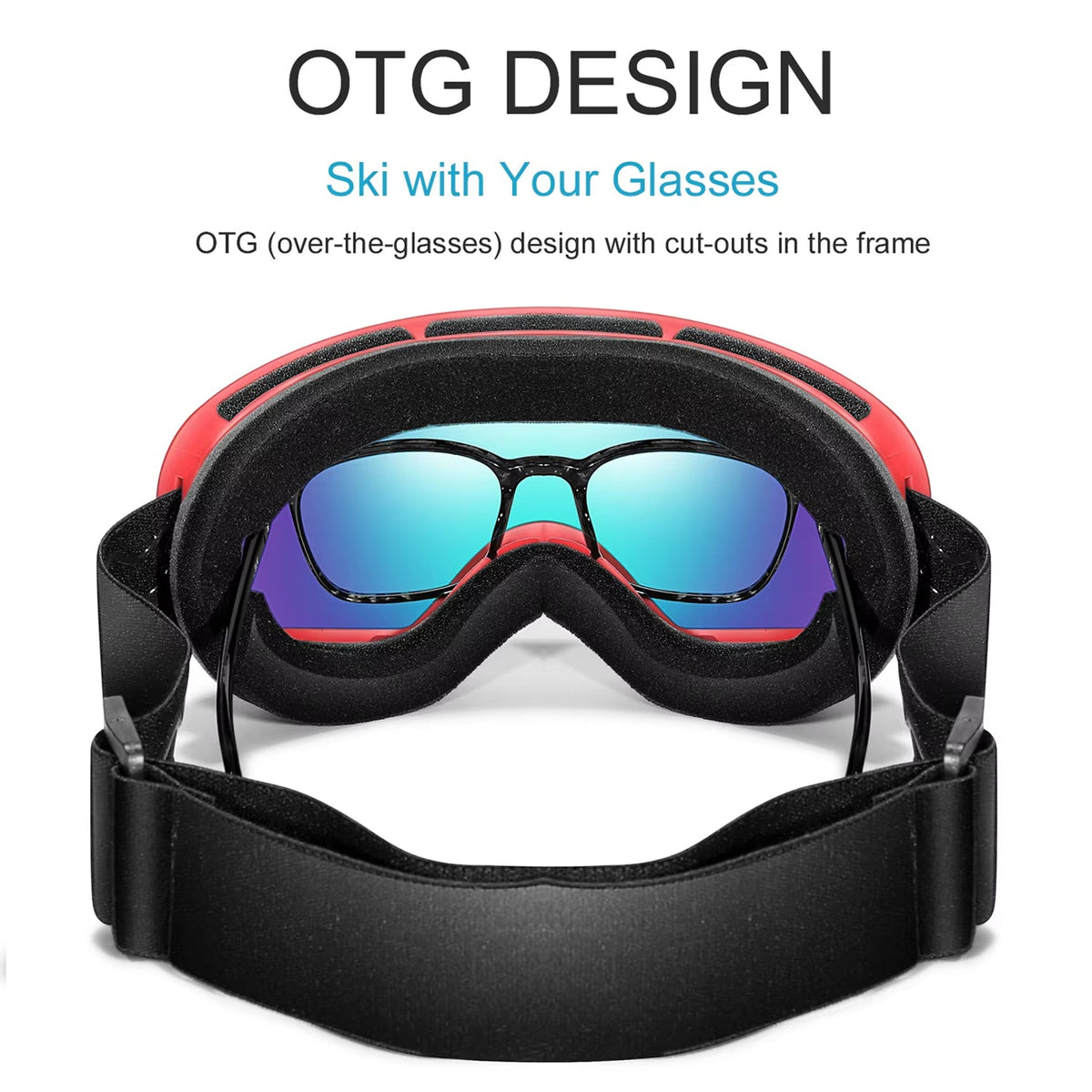 VisoSlax OTG Ski & Snowboard Goggles | Anti-Fog Dual Lens