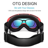 VisoSlax OTG Ski & Snowboard Goggles | Anti-Fog Dual Lens