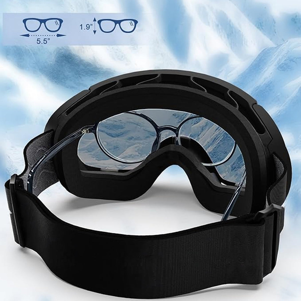 VisoSlax OTG Ski & Snowboard Goggles | Anti-Fog Dual Lens