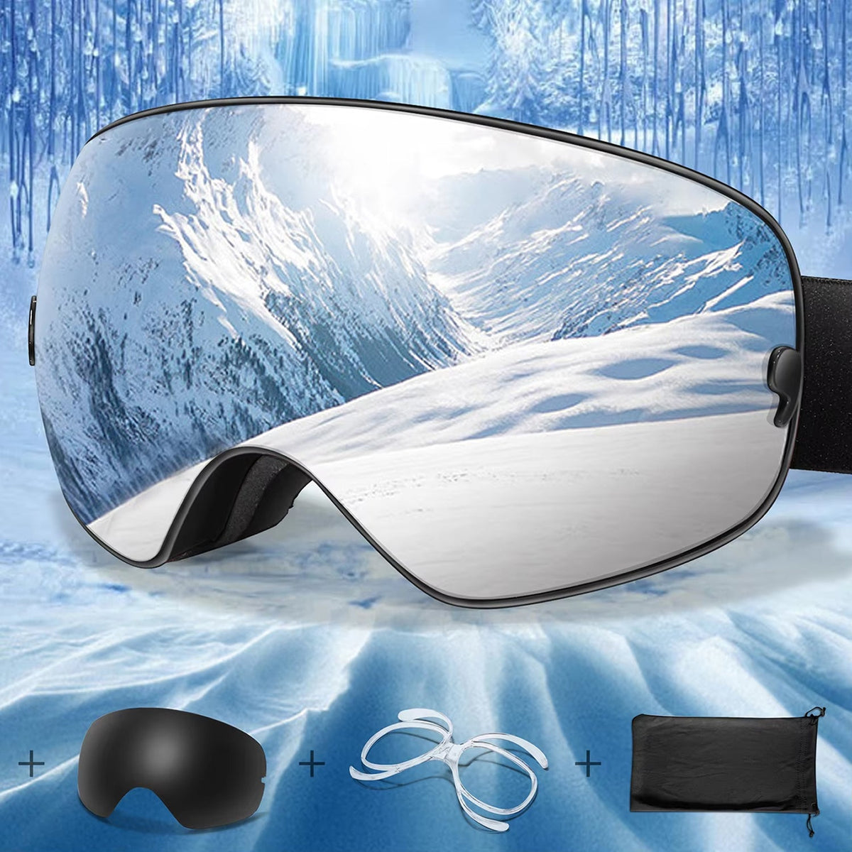 VisoSlax OTG Ski & Snowboard Goggles | Anti-Fog Dual Lens