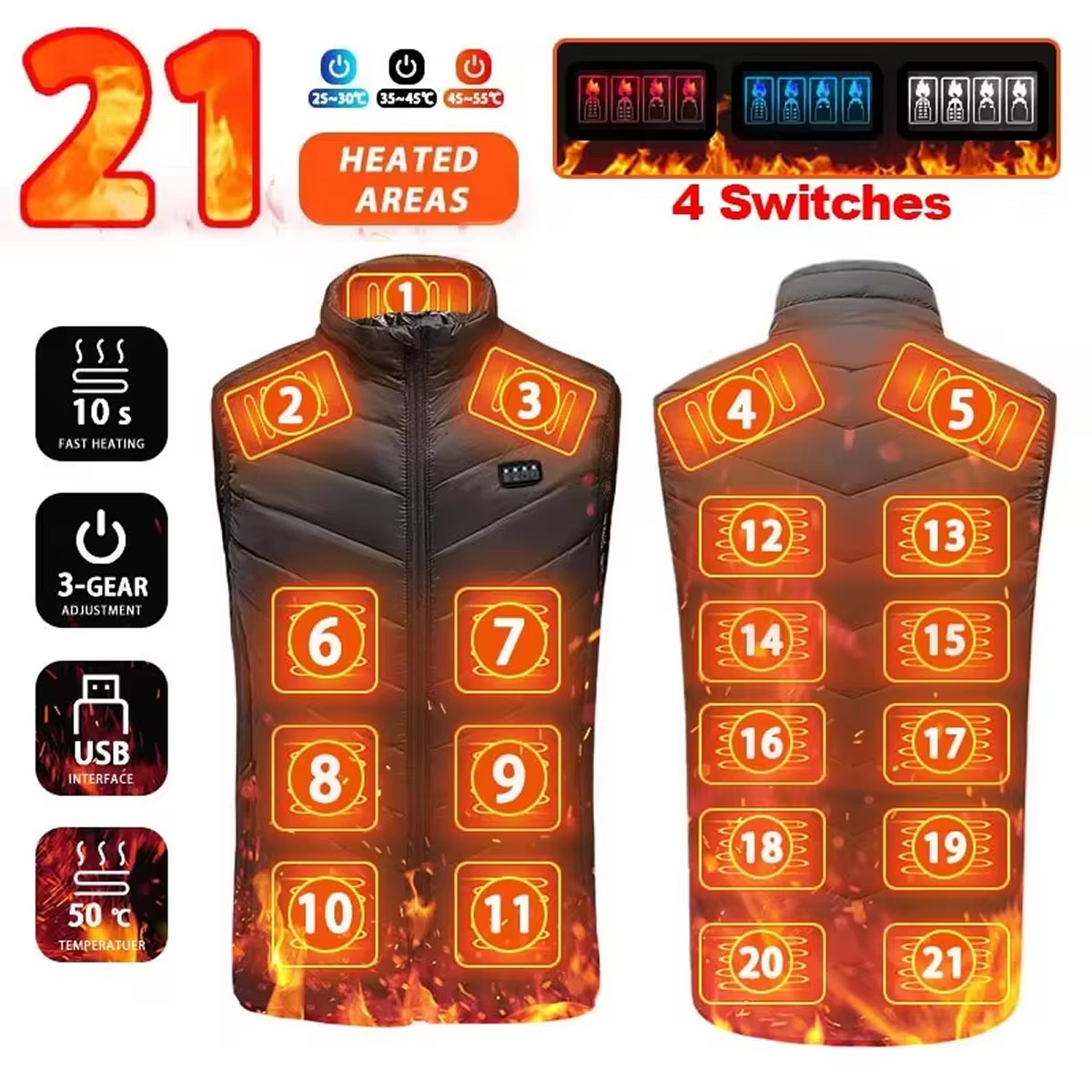 VoltLaye Heated Gilet | 21-Zone Electric Body Warmer for Men & Women