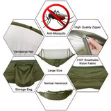 ZenSlopa Double Camping Hammock with Pop-Up Mosquito Net