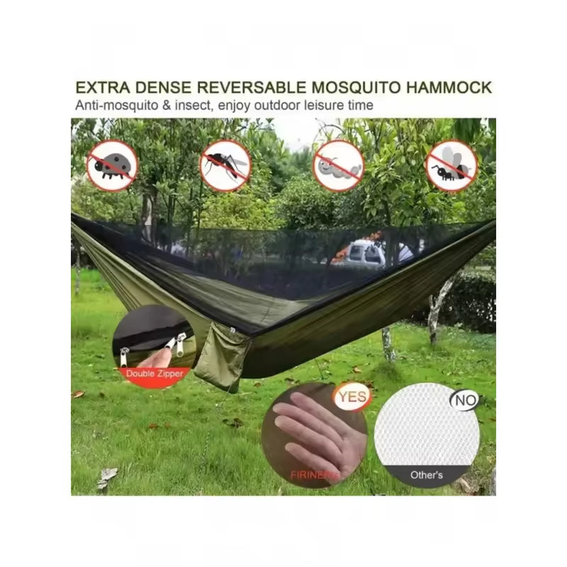 ZenSlopa Double Camping Hammock with Pop-Up Mosquito Net