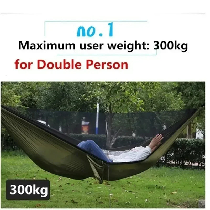 ZenSlopa Double Camping Hammock with Pop-Up Mosquito Net